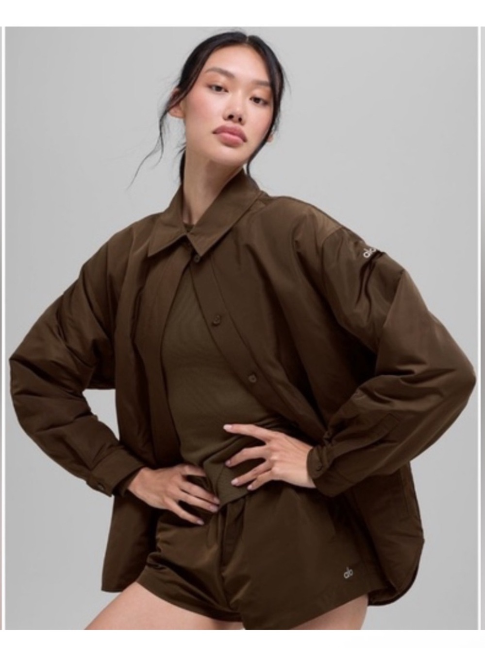 ALO Yoga Socialite Shacket in Brown